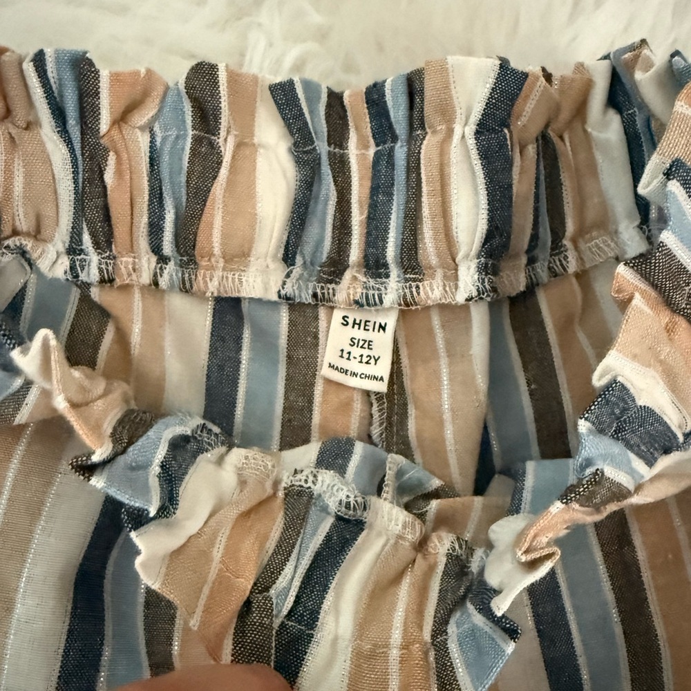 SHEIN striped girls stretchy waistband pants - Picture 2 of 2